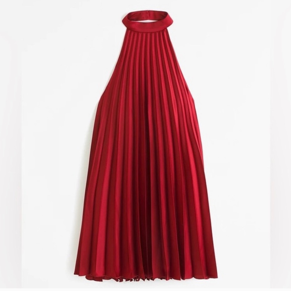Abercrombie & Fitch | Giselle Pleated Trapeze Mini Dress, Backless, Red - NWT